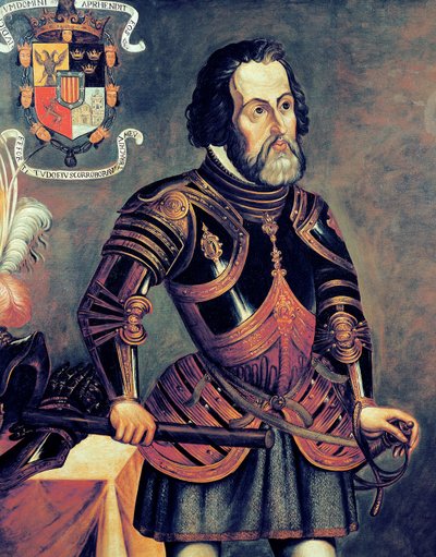 Hernando Cortes (1485-1547) (kopia oryginału) autorstwa Master of Saldana