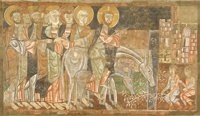 Wjazd Chrystusa do Jerozolimy, ok. 1125 r. (fresk) autorstwa Master of San Baudel
