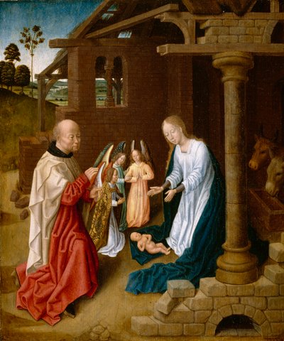 Adoracja Dzieciątka Jezus autorstwa Master of San Ildefonso