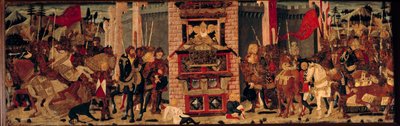 Na górze Didon przyjmuje ambasadorów Enee w Troi. Detrempe na drewnie Master De Tournon De Sainte Croix autorstwa Master of Tournon de Sainte Croix