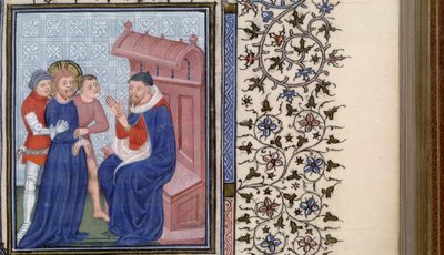 Chrystus przed Piłatem Księga Godzin, 1400 autorstwa Master of Troyes