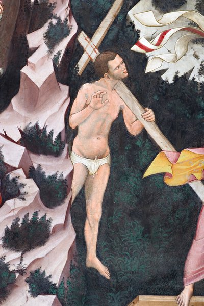 „Zmartwychwstanie” i „Zstąpienie do otchłani”, Fragment „Zstąpienia do otchłani”: Dobry Złodziej, ok. 1420 (fresk) autorstwa Master of Vignola