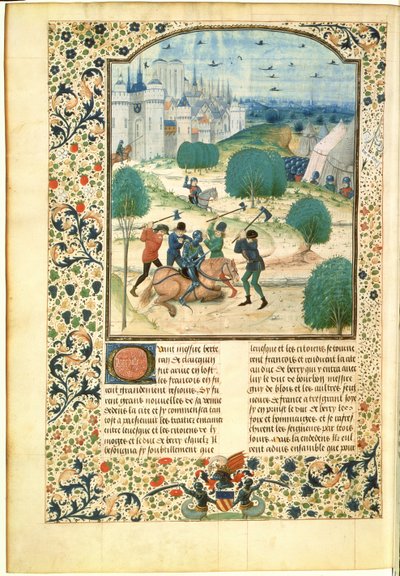 MS Fr 87 Miniatura z tomu II Kroniki Anglii napisana przez Jeana de Wavrina, Lorda Forestel (dc 1475) (welin) autorstwa Master of Wavrin