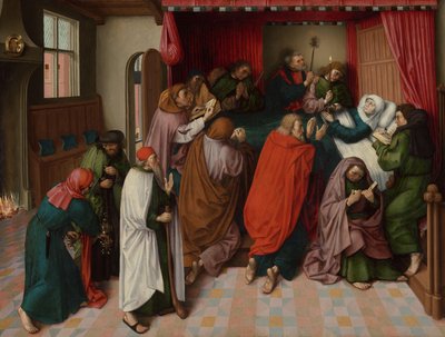 Śmierć Dziewicy łoże śmierci Maryi autorstwa Master of the Amsterdam Death of