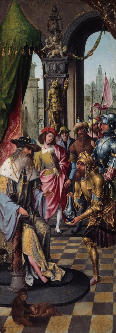 Król Dawid odbiera wodę z cysterny w Betlejem, 151520. autorstwa Master of the Antwerp Adoration