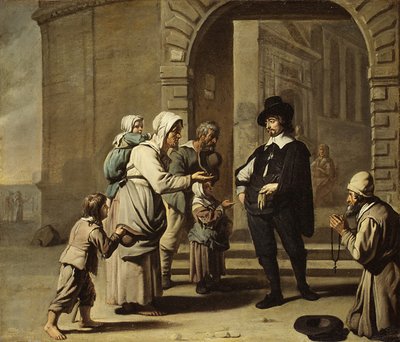 Żebracy w drzwiach autorstwa Master of the Béguins