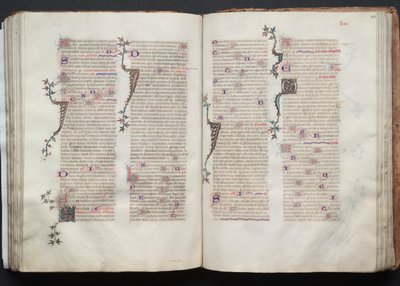 Mszał Gotha: Fol. 105v, tekst, ok. 1375. autorstwa Master of the Boqueteaux