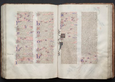 Mszał Gotha: Fol. 107r, Tekst, c. 1375. autorstwa Master of the Boqueteaux