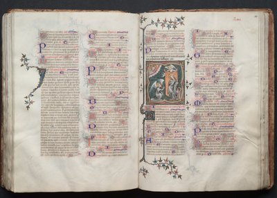 Mszał Gotha: Fol. 109v, Tekst, ok. 1375. autorstwa Master of the Boqueteaux