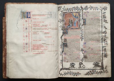 Mszał Gotha: Fol. 10v, tekst , ok. 1375. autorstwa Master of the Boqueteaux