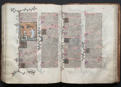 Mszał Gotha: Fol. 117r, Tekst, c. 1375. autorstwa Master of the Boqueteaux