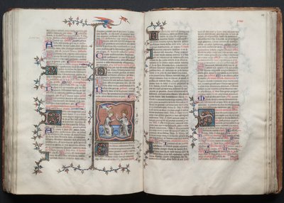 Mszał Gotha: Fol. 120r, Tekst, ok. godz. 1375. autorstwa Master of the Boqueteaux