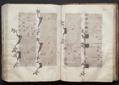 Mszał Gotha: Fol. 129v, Tekst, c. 1375. autorstwa Master of the Boqueteaux