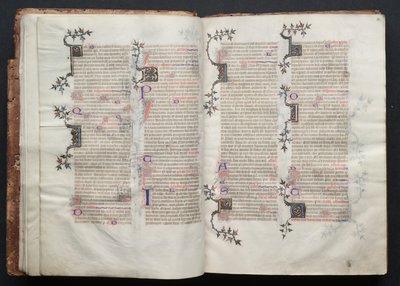Mszał Gotha: Fol. 13r, Tekst , c. 1375. autorstwa Master of the Boqueteaux