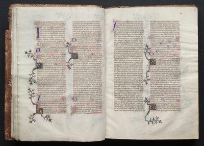 Mszał Gotha: Fol. 14r, Tekst , c. 1375. autorstwa Master of the Boqueteaux