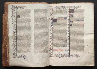 Mszał Gotha: Fol. 1v, Tekst , c. 1375. autorstwa Master of the Boqueteaux