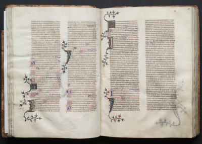 Mszał Gotha: Fol. 34v, Tekst, c. 1375. autorstwa Master of the Boqueteaux