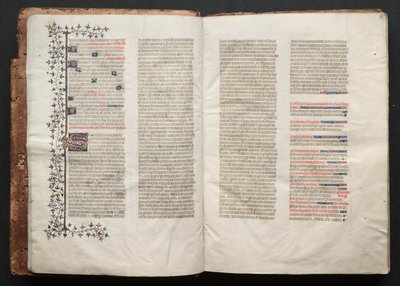 Mszał Gotha: Fol. 3v, tekst , c. 1375. autorstwa Master of the Boqueteaux
