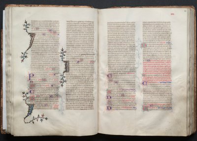 Mszał Gotha: Fol. 43r, Tekst, c. 1375. autorstwa Master of the Boqueteaux