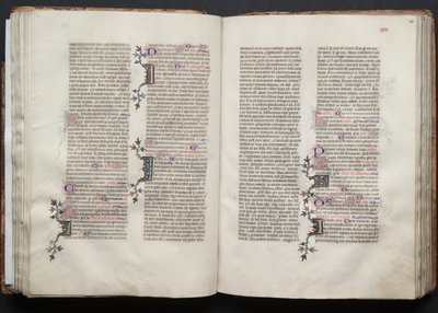Mszał Gotha: Fol. 45v, tekst, ok. 1375. autorstwa Master of the Boqueteaux