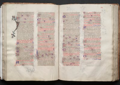 Mszał Gotha: Fol. 57r, Tekst, c. 1375. autorstwa Master of the Boqueteaux