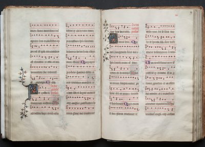 Mszał Gotha: Fol. 59r, Tekst, c. 1375. autorstwa Master of the Boqueteaux