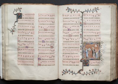 Mszał Gotha: Fol. 60v, tekst, ok. 1375. autorstwa Master of the Boqueteaux