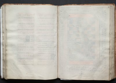 Mszał Gotha: Fol. 63r, Tekst, c. 1375. autorstwa Master of the Boqueteaux
