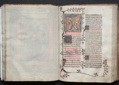 Mszał Gotha: Fol. 64v, tekst, ok. 1375. autorstwa Master of the Boqueteaux