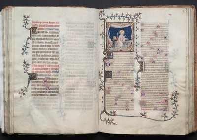 Mszał Gotha: Fol. 68v, tekst, c. 1375. autorstwa Master of the Boqueteaux