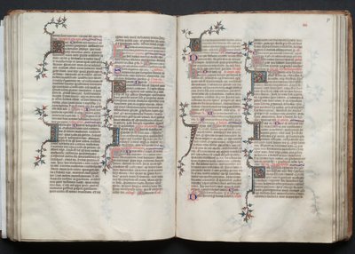 Mszał Gotha: Fol. 75r, Tekst, c. 1375. autorstwa Master of the Boqueteaux