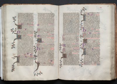 Mszał Gotha: Fol. 76r, Tekst, c. 1375. autorstwa Master of the Boqueteaux