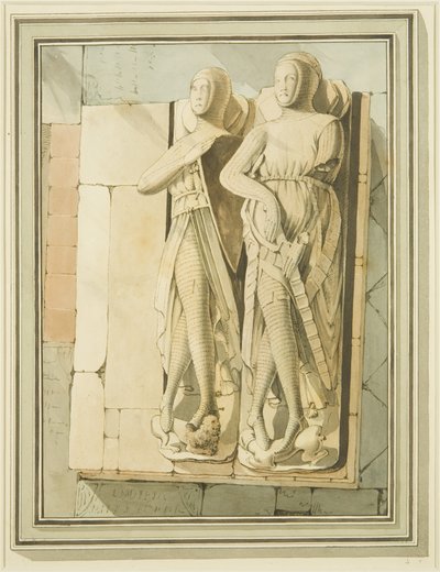 Podobizny dwóch rycerzy, „Maurice of Gaunt” i „Robert de Gourney” w kościele św. Marka autorstwa Master of the Bristol Church Monuments