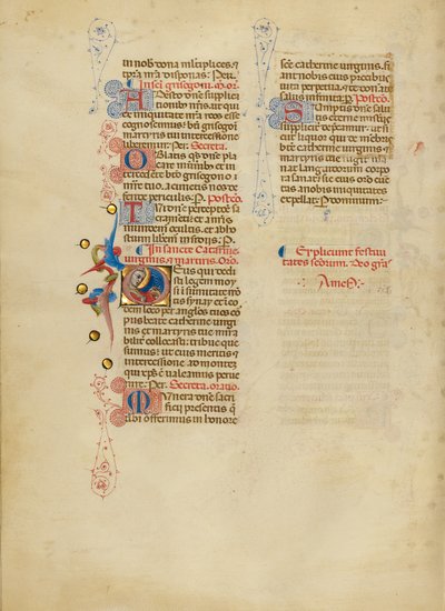 Inicjał D: Święta Katarzyna autorstwa Master of the Brussels Initials