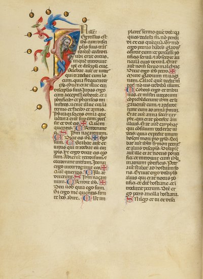 Początek I: Święty Jan Ewangelista autorstwa Master of the Brussels Initials