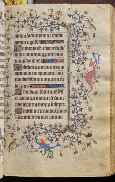 Godzinki Karola Szlachetnego, króla Nawarry (1361-1425): fol. 107r, tekst autorstwa Master of the Brussels Initials and Associates