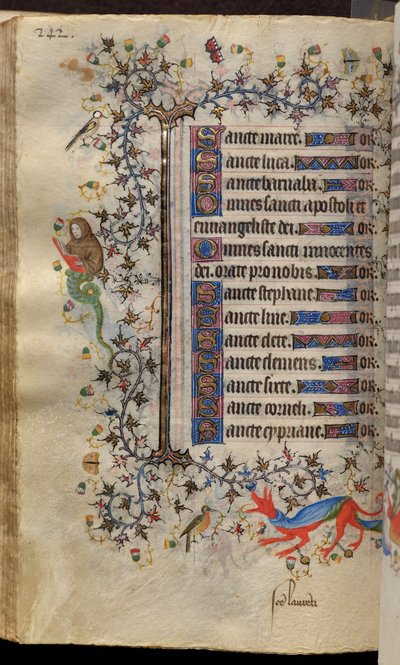 Godzinki Karola Szlachetnego, króla Nawarry (1361-1425): fol. 121v, tekst autorstwa Master of the Brussels Initials and Associates