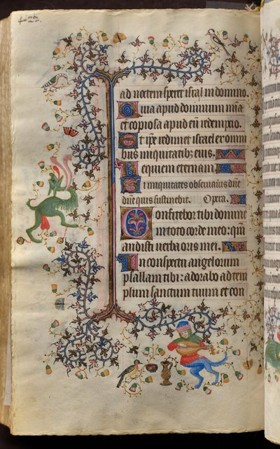 Godzinki Karola Szlachetnego, króla Nawarry (1361-1425): fol. 205v, tekst autorstwa Master of the Brussels Initials and Associates
