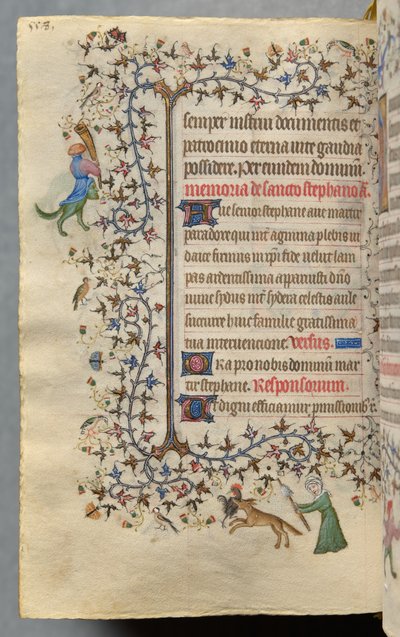 Godzinki Karola Szlachetnego, króla Nawarry (1361-1425): fol. 273v, tekst autorstwa Master of the Brussels Initials and Associates