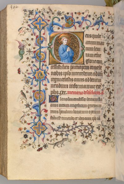 Godzinki Karola Szlachetnego, króla Nawarry (1361-1425): fol. 291v, tekst autorstwa Master of the Brussels Initials and Associates