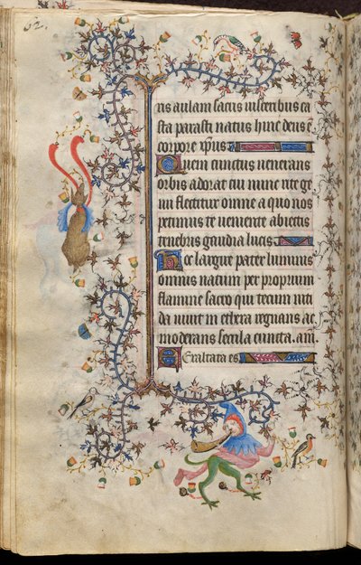 Godzinki Karola Szlachetnego, króla Nawarry (1361-1425): fol. 31v, tekst autorstwa Master of the Brussels Initials and Associates