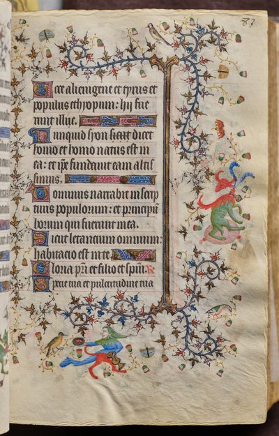 Godzinki Karola Szlachetnego, króla Nawarry (1361-1425): fol. 42r, tekst autorstwa Master of the Brussels Initials and Associates