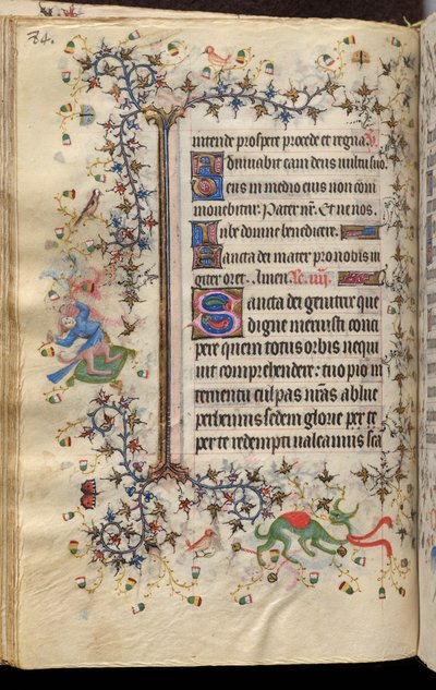 Godzinki Karola Szlachetnego, króla Nawarry (1361-1425): fol. 42v, tekst autorstwa Master of the Brussels Initials and Associates