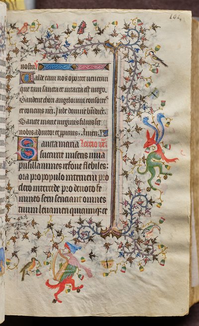 Godzinki Karola Szlachetnego, króla Nawarry (1361-1425): fol. 51r, tekst autorstwa Master of the Brussels Initials and Associates