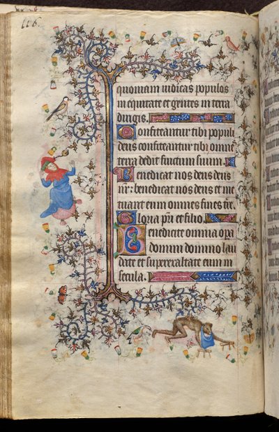 Godzinki Karola Szlachetnego, króla Nawarry (1361-1425): fol. 58v, tekst autorstwa Master of the Brussels Initials and Associates
