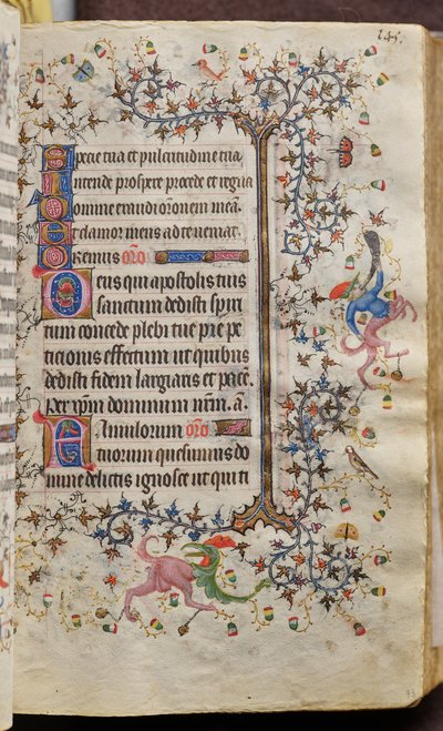 Godzinki Karola Szlachetnego, króla Nawarry (1361-1425): fol. 73r, tekst autorstwa Master of the Brussels Initials and Associates