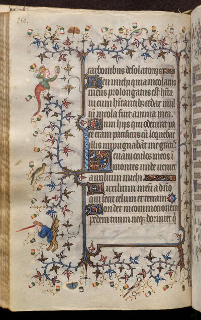 Godzinki Karola Szlachetnego, króla Nawarry (1361-1425): fol. 75v, tekst autorstwa Master of the Brussels Initials and Associates