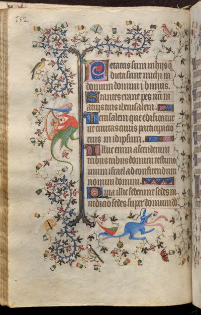 Godzinki Karola Szlachetnego, króla Nawarry (1361-1425): fol. 76v, tekst autorstwa Master of the Brussels Initials and Associates
