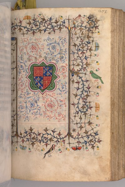 Godziny Karola Szlachetnego, króla Nawarry 1361-1425: fol. 137r, herb..., ok. n.e. 1405. autorstwa Master of the Brussels Initials and Associates