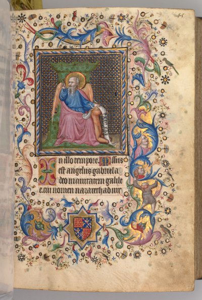 Godziny Karola Szlachetnego, króla Nawarry 1361-1425: fol. 23r, Św. 1405. autorstwa Master of the Brussels Initials and Associates